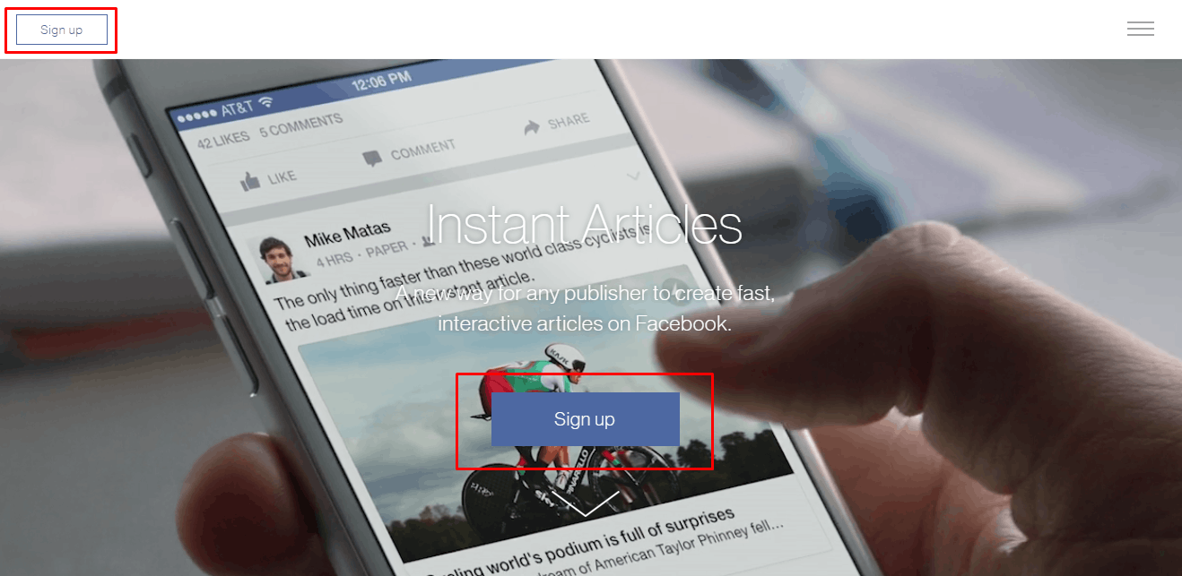 đăng ký Facebook Instant Articles