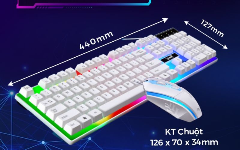 Bàn phím giả cơ 5TECH kèm chuột có điều chỉnh độ nhạy